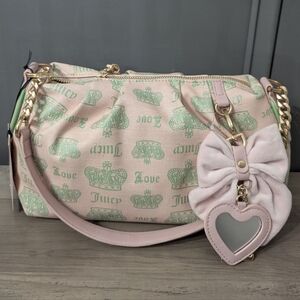 Juicy Couture Pink and Green Shoulder Bag